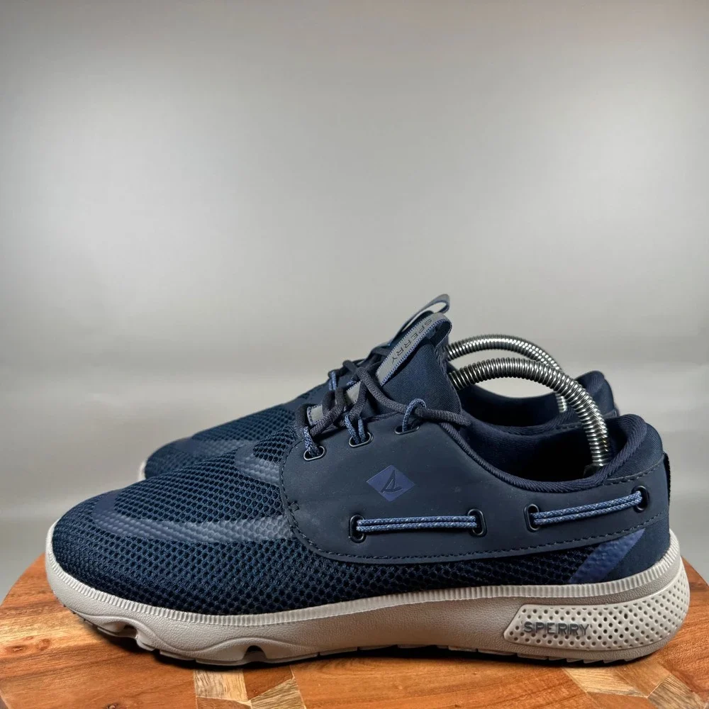 Sperry 7 Seas 3-Eye Mens Navy Blue Mesh Boat Shoe Sneaker 8.5 109155